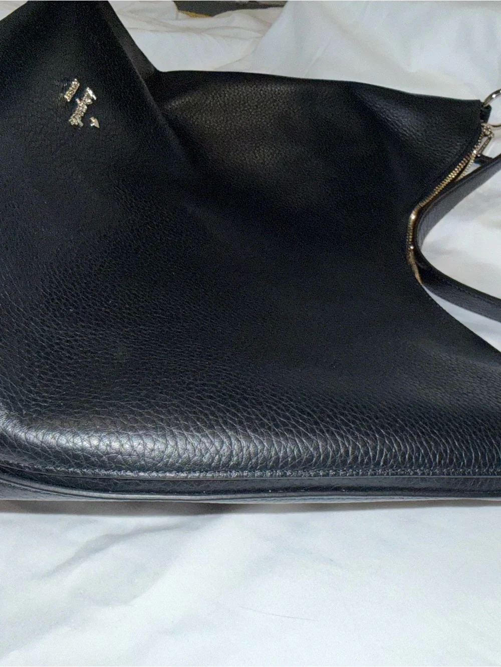 kate spade Black Pebbled Leather Shoulder Hobo with Gold Hardware
